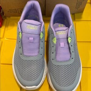 Skechers GO WALK GOGA MAT Lavender and Gray Sneakers
